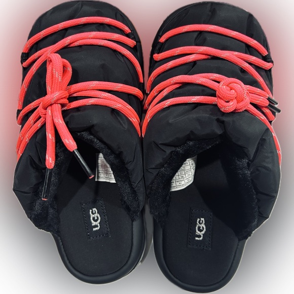 NWOB Ugg SZ 7 black/pink “Spaceslider” SEE MANUFACTURER’S DESCRIPTION IN PHOTOS - Picture 4 of 8